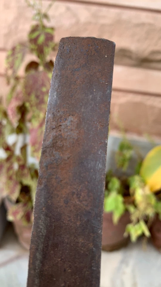 Espada rota hoja de empuñadura de hierro forjado a mano antigua rara de colección Qatar Talwar Foto 4 de 4