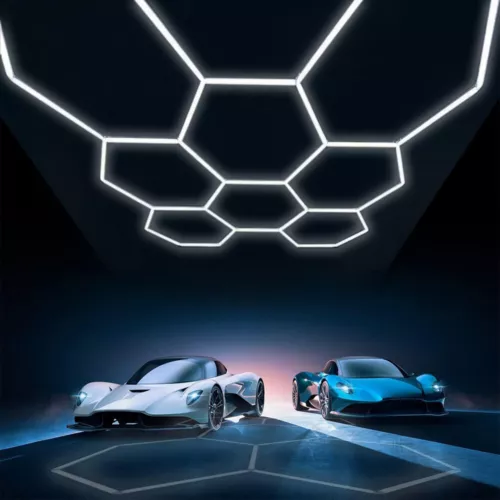 8 Grid Hexagon LED Lighting Car Detail Garage Workshop Retail Light Honeycomb - Picture 8 of 24