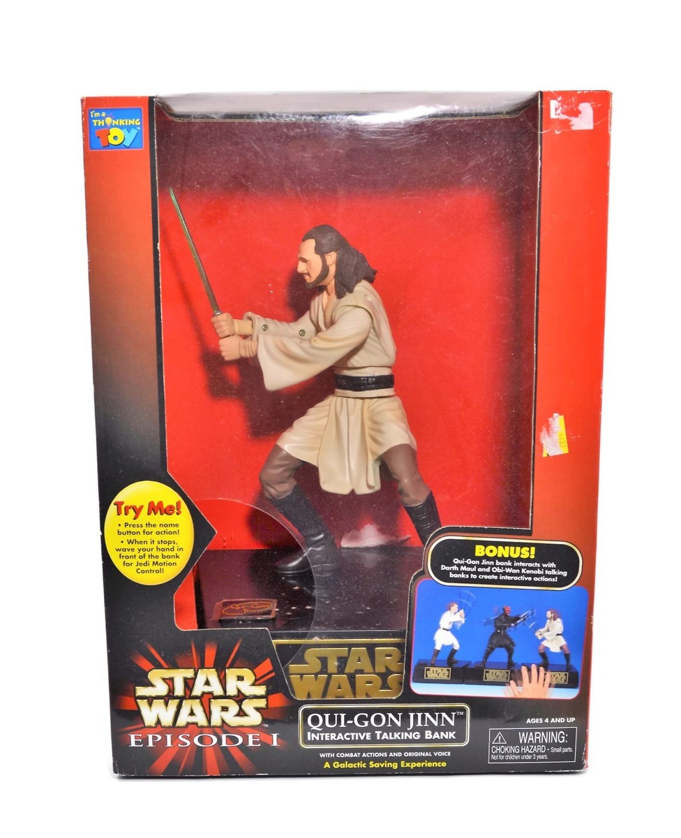 Star Wars Qui-Gon Jinn Episode I Interactive Talking Bank in Box