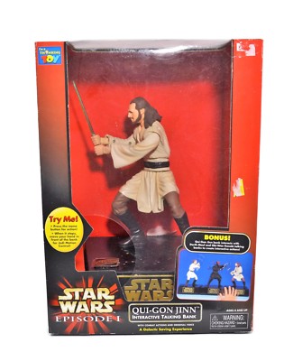 Star Wars Qui-Gon Jinn Episode I Interactive Talking Bank in Box
