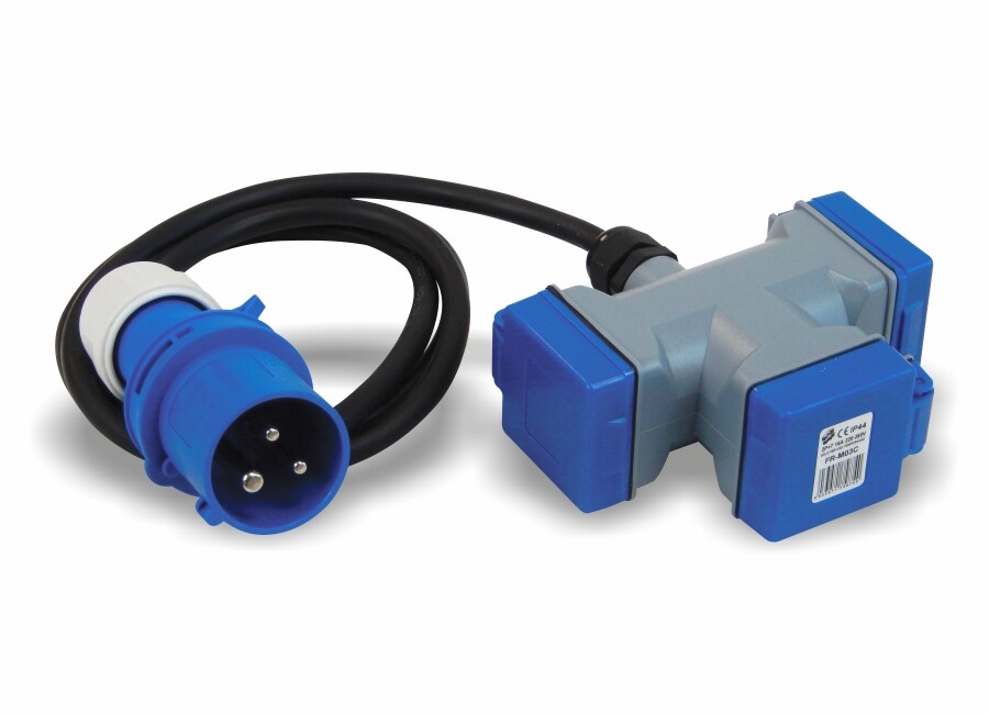 Friggeri Adattatore Professionale: Spina CEE a 3 Vie Schuko/Bivalente