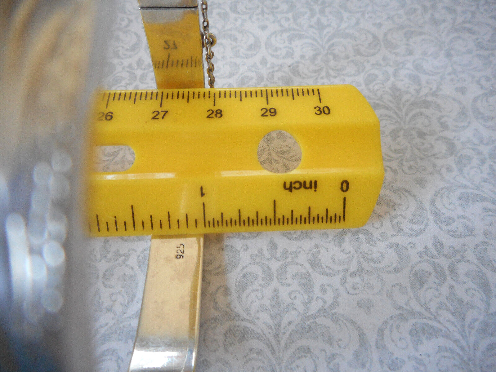 Rectangular Sterling Silver Etched Bangle Bracele… - image 13