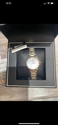 BOSS Ladies' Diamond Rose Gold-Tone Bracelet Watch UK