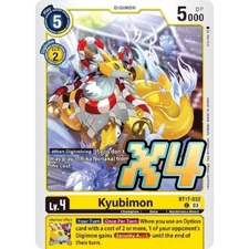 4x Kyubimon BT17-032 Secret Crisis Common Digimon CCG NM