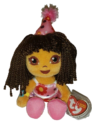 Ty Beanie Baby - DORA (HAPPY BIRTHDAY) 7-9" NEW MWMTs Plush Stuffed Animal Toy - 第 1/8 張圖片