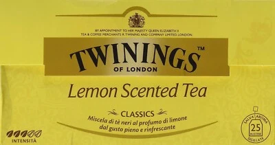 Twinings Lemon Scented Tea,Schwarztee Tee mit Zitronengeschmack,25 Filtern