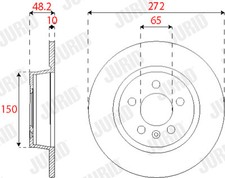 JURID Bremsscheiben hinten Ø272 mm Voll für Audi A1 Sportback 8XA 8XF 8X1 8XK