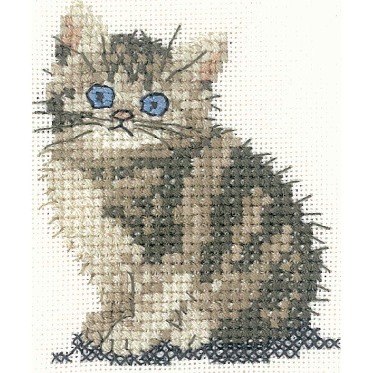 Design Works Crafts Kreuzstich-Set „Katze“ – Mit Leinwand, Garn & Anleitung