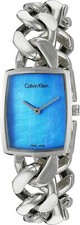 Calvin Klein K5D2M12N Silver Tone Blue MOP Dial Swiss Made Women's Fashion Watch