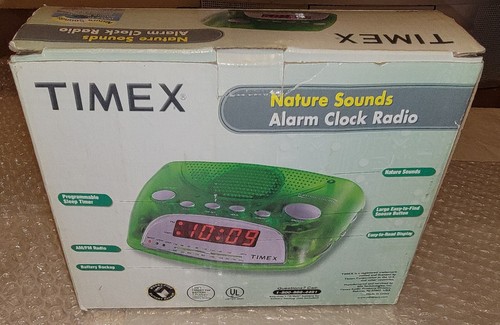 Timex Natural Sounds Green Alarm Clock Radio With Box T235Q - Picture 17 of 22