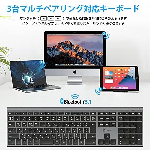 iClever IC-BK23 Bluetooth Keyboard Supports Connectivity to 3 Japanese Devices - Image 2 of 4