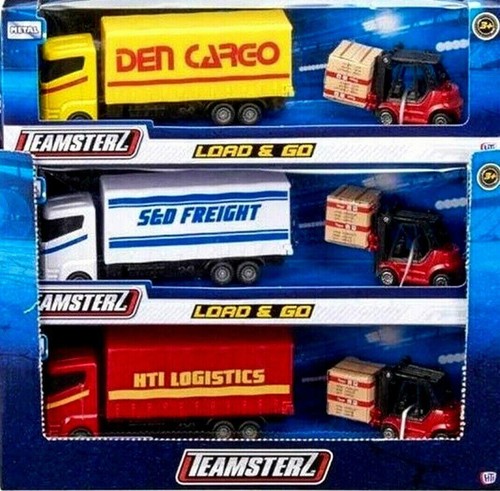 Die Caste Metal Load & Go Logistics Freight Truck With Loader Toy White - Picture 3 of 3