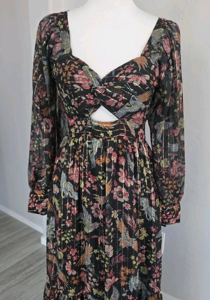 Maxi Vestido Angie Boho Festival Country Luz de Luna Prado Floral En Niveles Talla L Foto 2 de 4