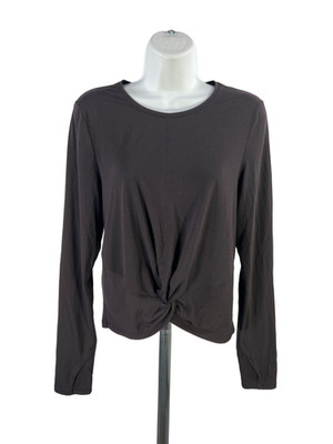Athleta Women's Black Essence Twist Long Sleeve Athletic Shirt - M