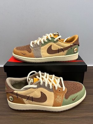 Zion Williamson x Air Jordan 1 Low OG men's Brown Sneaker Shoes