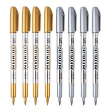 Metallic Marker Pens, Gold and Silver Metallic Permanent Markers for Artist I...