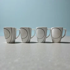 Corelle Coordinates ✨ Simple Lines ✨ Mugs Cups Porcelain • Set Of 4