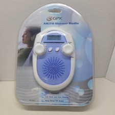New GPX AM/FM Waterproof Shower Radio with LCD Clock and Date Display