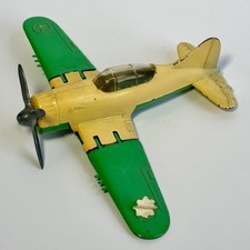 Hubley Kiddie Toy Airplane Diecast Military Green Yellow Vintage 1960s