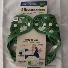 Best Bottom Cloth Diaper Cover, Green Clover, One Size, St. Patrick's Day
