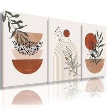 Boho Wall Art Prints, Boho Wall Decor, Abstract Geometric Prints Black Beige ...