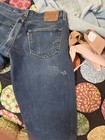 Levi's 501 Straight Leg Jeans Medium Wash Mens 33x34 Distressed Button Fly Denim — photo 2