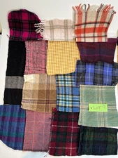 Reclaimed Felted Wool Fabric Pieces Tartan Plaid Applique Fiber Art 8oz Lot 9