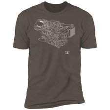 Saab 16v Engine Blueprint T-shirt Many Colors