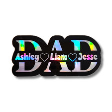 Custom Dad Name Sticker  Personalized Mom Sticker with Kids Names
