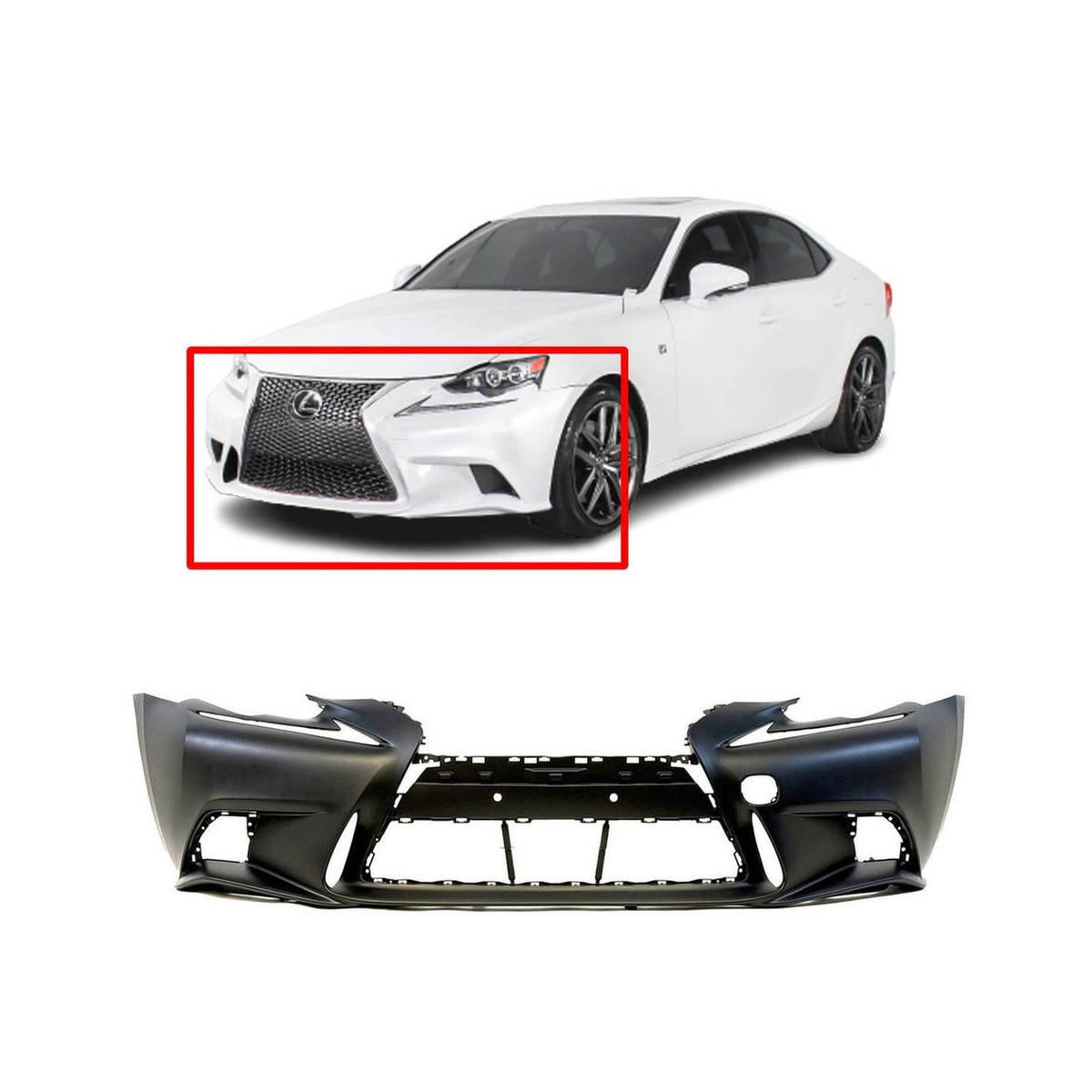 Front Bumper Cover For 2014-2016 Lexus IS250/350/200T/300 Primed