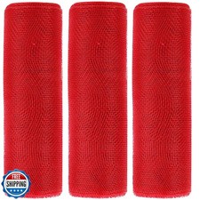 JStnana 3 Rolls Red Poly Burlap Deco Mesh Ribbon for Wreath Craft