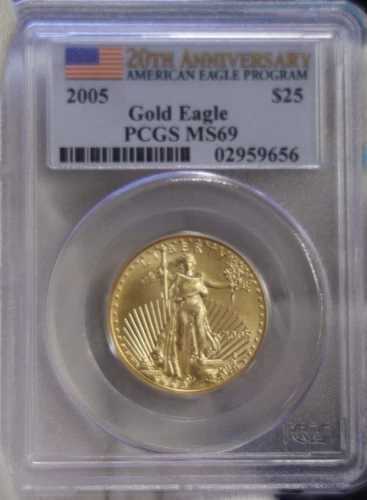 2005 US 1/2 oz Gold Eagle $25 PCGS MS69 American Eagle Program