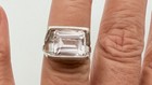 Vintage MCM Sterling Silver Modern Ring with Large CZ Size 5.75 — photo 2