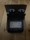 Outdoor 2 Gang Mains 13A Double Switched Socket IP66 Weatherproof Shed Garage