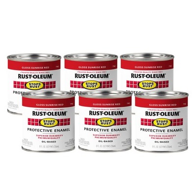 Rust-Oleum 7762730-6PK Stops Rust 8 Fl Oz (Pack of 6), Gloss Sunrise Red
