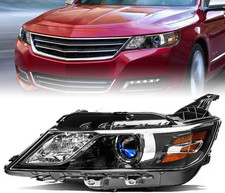 Fits for 2014-2020 Chevy Impala [Halogen Style] Projector Black Headlights OE St