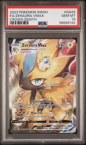 PSA 10 Zeraora VMAX GG42/GG70 Crown Zenith SWSH 2023 Pokemon Card