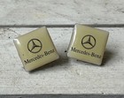 Vintage Mercedes-Benz Lapel Pins Set of 2 Square Enamel Logo Pinback Badge — photo 1
