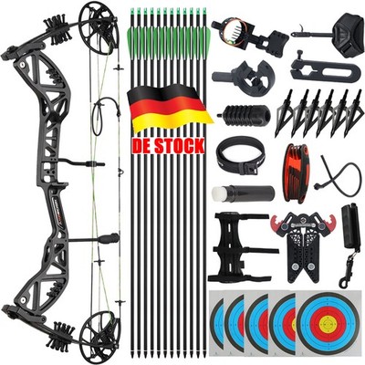 30-70lbs Compoundbogen Set Jagdbogen 310fps Bogenschießen Pfeile RH Sports Bogen