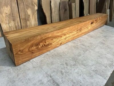Reclaimed Solid Elm Wood Beam/Fireplace Mantel Beam/Hand Planed/Figured Wood