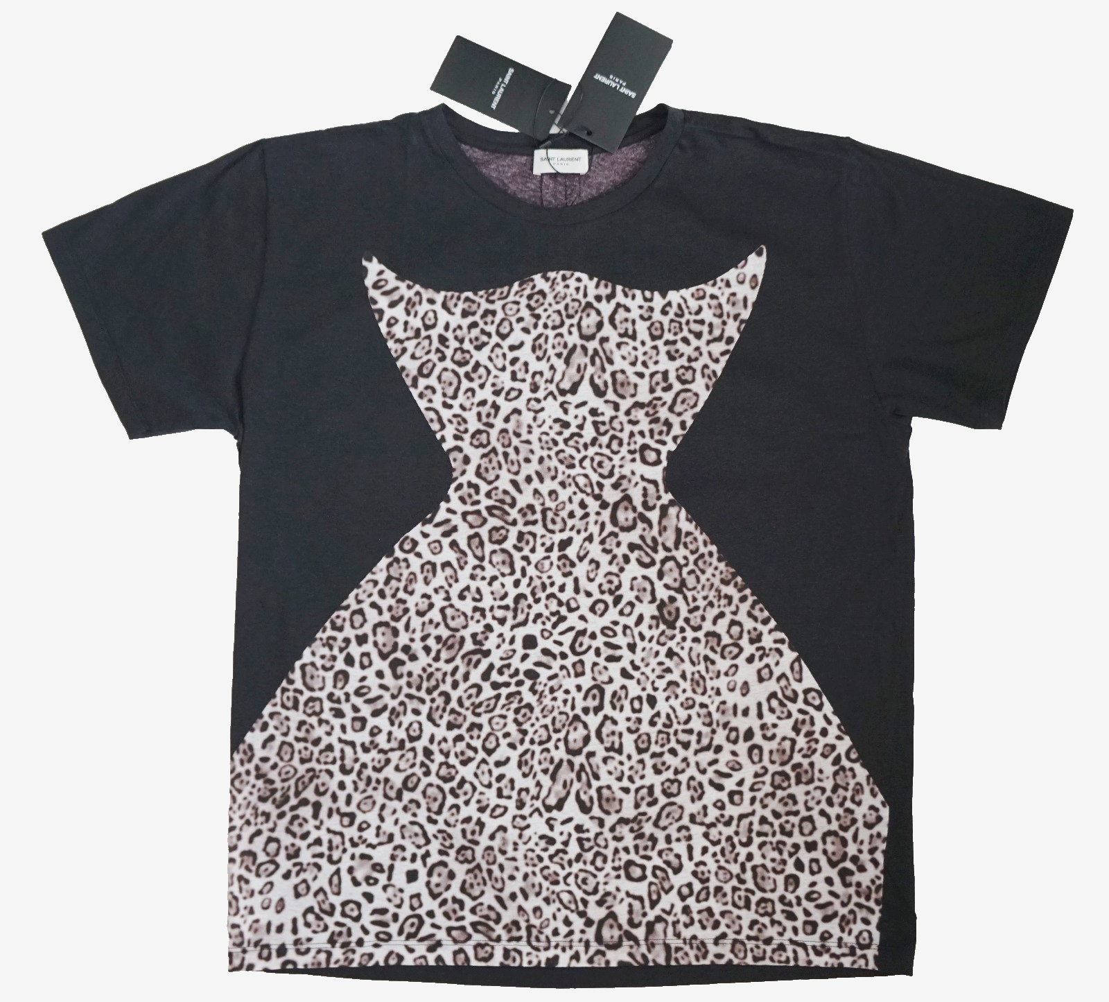 T shirt nuova SAINT LAURENT Paris stampa animalier leopardo 100% cotone XXL 2XL