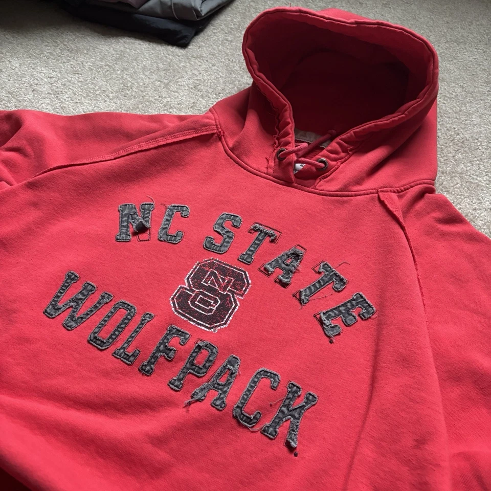 Винтажная толстовка с капюшоном большого размера NC State Wolfpack XXL Y2K ретро - Изображение 3 из 4