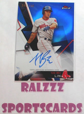 Tzu-Wei Lin 2018 Topps Finest Auto Blue Refractor 009/150 #FATWL Red Sox