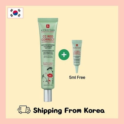Erborian CC Red Correct 45ml | Green-to-Beige Color Correcting SPF25 + 1 Sample