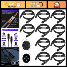 6.5ft DMX Cable 10 Pack - Flexible 3 Pin XLR Male to Female for Stage Lighting 