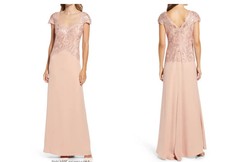 NWT Tadashi Shoji Sequin Lace Sweetheart Neck Gown Size 12 US