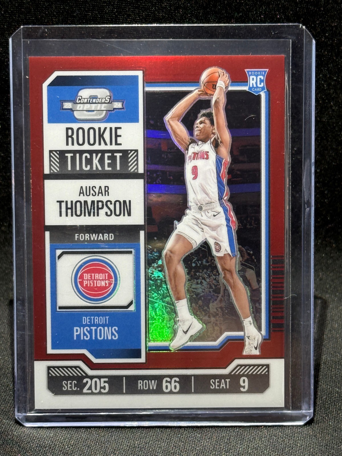 2023-24 Contenders Optic Choice- Rookie Ticket Ausar Thompson #9 Red Prizm (RC)