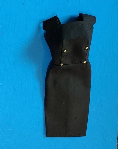 Vintage Look Barbie Dress/Sheath With Gold Buttons, Black