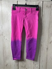 Jordache Girls Size 8 Ankle Super Skinny Jeans Adj Waist Pink  Purple Ombre