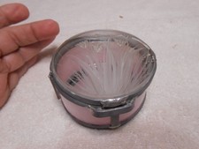 vintage Pink stained glass powder or jewery box, trinket box